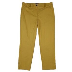 Ann Taylor Pants Women 6P Yellow Chino Flat Front Stretch Trousers Office Casual